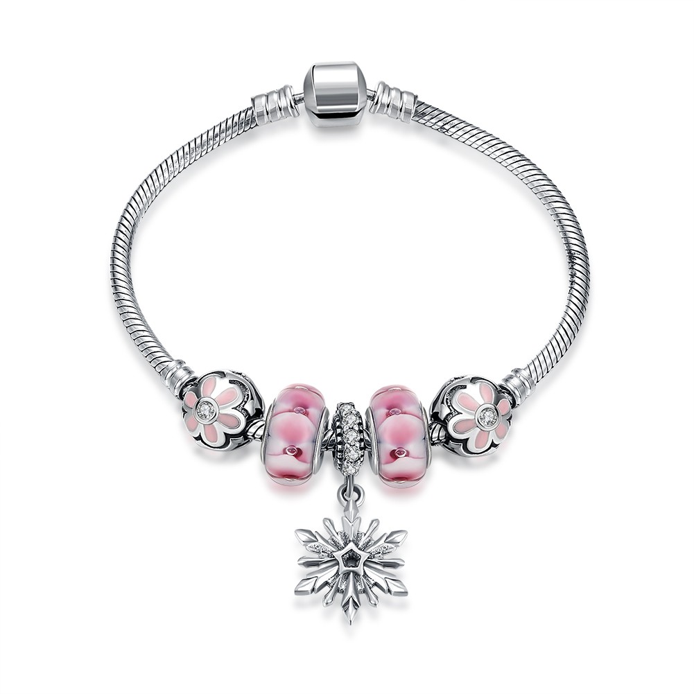 Rose Petals Agréable Pendant S925 Argent Bracelets