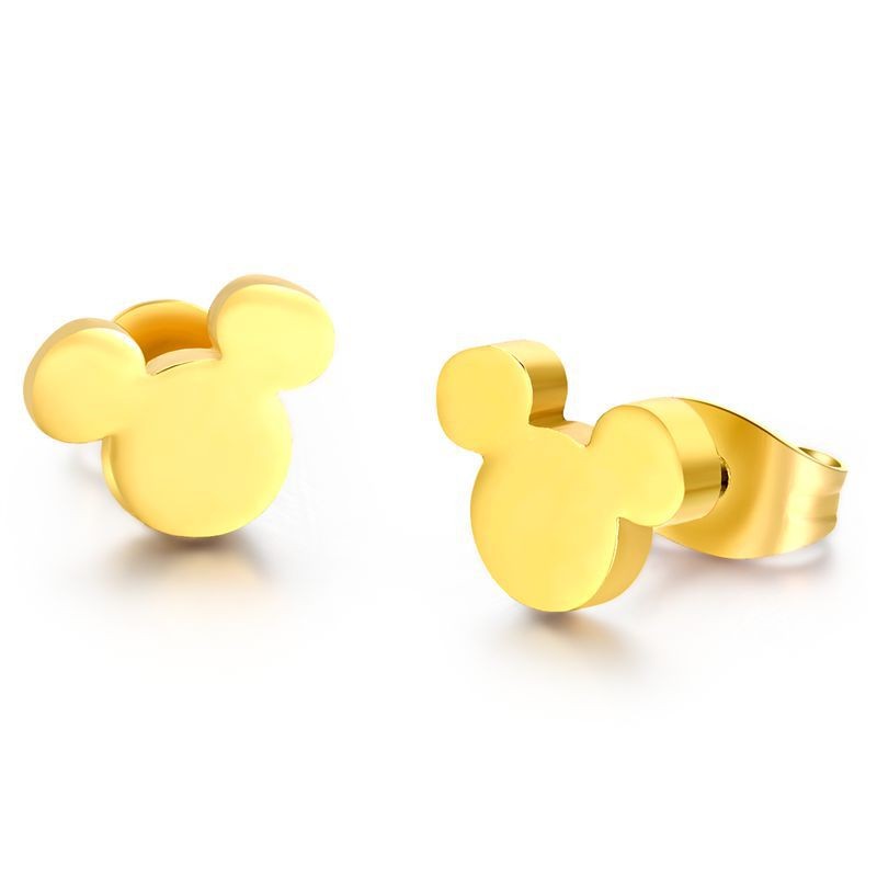 Mickey Désign Or 925 Argent Sterling Boucles d'oreilles
