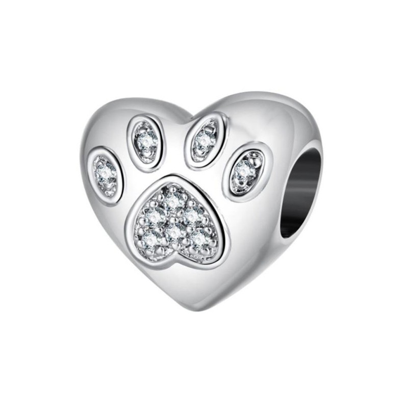 Paw Breloque Coeur Argent Sterling