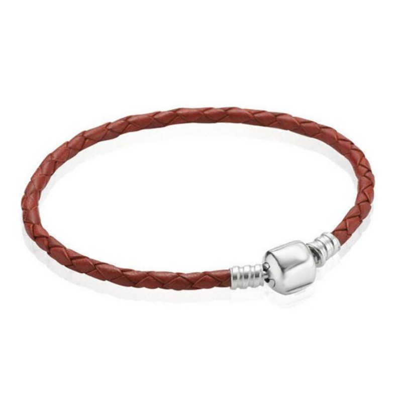Brown Woven CuirBreloque Bracelet