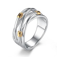 Intertwined Argent Sterling Bague Cocktail