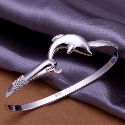 Mignon Dolphin Clasp Bangle Bracelet