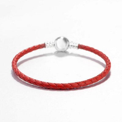 Rouge Woven CuirBreloque Bracelet