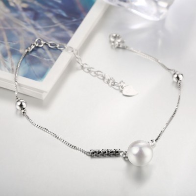 Blanc/Pearl Rose Pearl S925 Argent Bracelets