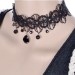 Black Flower Lace Choker Beads Chain Rose Decorate