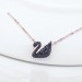 Rose Gold Black Swan S925 Silver Necklaces
