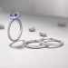 Princess Cut 925 Sterling Silver Sapphire 3 Piece Halo Ring Sets