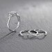 Princess Cut S925 Silver White Sapphire 3 Piece Halo Ring Sets