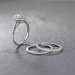Round Cut White Sapphire 925 Sterling Silver 3 Piece Halo Ring Sets