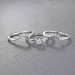 Art Deco Round Cut White Sapphire S925 Silver 3 Piece Ring Sets