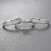 Round Cut 925 Sterling Silver White Sapphire 3 Piece Ring Sets