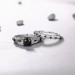Round Cut S925 Silver Black Sapphire Art Deco Ring Sets