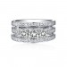 Princess Cut 925 Sterling Silver White Sapphire 3 Piece 3-Stone Ring Sets