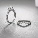Round Cut 925 Sterling Silver White Sapphire Hola Ring Sets