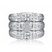 Round Cut 925 Sterling Silver Black & White Sapphire 3 Piece Ring Sets