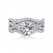 White Sapphire Round Cut 925 Sterling Silver 3 Piece Ring Sets