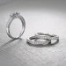 Round Cut White Sapphire 3 Piece 925 Sterling Silver 3-Stone Ring Sets