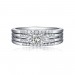 Round & Princess Cut 925 Sterling Silver White Sapphire 3 Piece Ring Sets