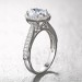 Emerald Cut 925 Sterling Silver White Sapphire Halo Engagement Rings