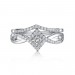 Princess Cut 925 Sterling Silver White Sapphire Halo Ring Sets