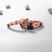 Round Cut Rose Gold S925 Silver Black Sapphire Art Deco Ring Sets