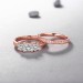 Princess Cut Rose Gold S925 Silver White Sapphire 3-Stone Ring Sets