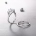Princess Cut S925 Silver White Sapphire 3-Stone Ring Sets