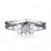 Round Cut White Sapphire 925 Sterling Silver Ring Sets
