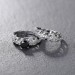 Round Cut Black Sapphire 925 Sterling Silver Ring Sets