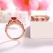 Round Cut Ruby 925 Sterling Silver Rose Gold Art Deco Bridal Sets