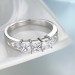 Princess Cut White Sapphire Sterling Silver Three-Stone Engagement Rings