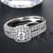 Round Cut White Sapphire Sterling Silver Halo Engagement Rings