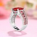 Ruby Princess Cut Black 925 Sterling Silver Engagement Rings