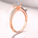 Round Cut White Sapphire Rose Gold 925 Sterling Silver Engagement Rings