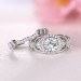Round Cut White Sapphire 925 Sterling Silver Bridal Sets