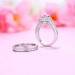 Round Cut White Sapphire 925 Sterling Silver Halo Ring Sets