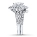 Marquise Cut White Sapphire 925 Sterling Silver Double Halo Bridal Sets