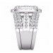 Round Cut White Sapphire 925 Sterling Silver Halo 3-Piece Bridal Sets