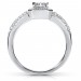 Princess Cut White Sapphire Sterling Silver 3-Piece Halo Bridal Sets