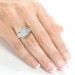 Princess Cut White Sapphire Sterling Silver 3-Piece Halo Bridal Sets