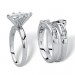 Marquise Cut White Sapphire Sterling Silver 3-Piece Bridal Sets
