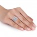 Princess Cut White Sapphire Sterling Silver Halo Bridal Sets