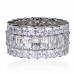 Emerald Cut White Sapphire Sterling Silver 3-Piece Bridal Sets