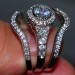 Round Cut Vintage Bridal 3 Piece Ring Sets