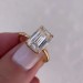 Emerald Cut White Sapphire 925 Sterling Silver Yellow Gold Classic Bridal Sets