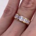 Emerald Cut White Sapphire 925 Sterling Silver Yellow Gold Classic Bridal Sets