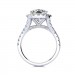 Cushion Cut White Sapphire 925 Sterling Silver 3-Piece Halo Ring Sets