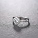 Round Cut 925 Sterling Silver Halo White Sapphire Engagement Rings