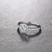 White Sapphire Round Cut 925 Sterling Silver Halo Engagement Rings