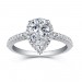 Pear Cut 925 Sterling Silver White Sapphire Halo Engagement Rings